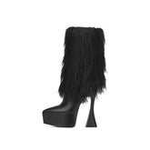 Tassel Super High Heel Mid Sleeve Boots Pointed Side Zipper-BS01041-Veeddydropshipping